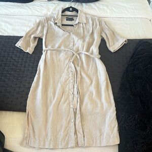 Linen button down midi dress